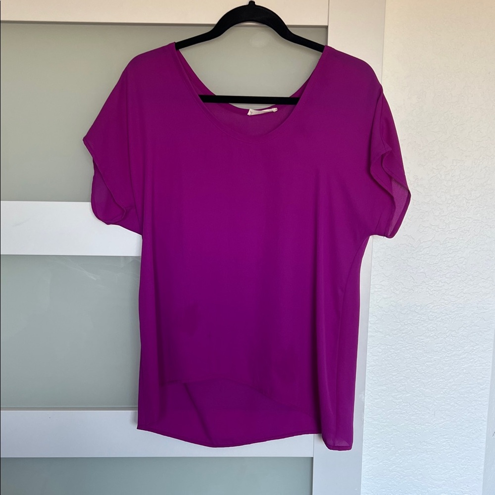 Lush Vibrant Magenta Short Sleeve Top